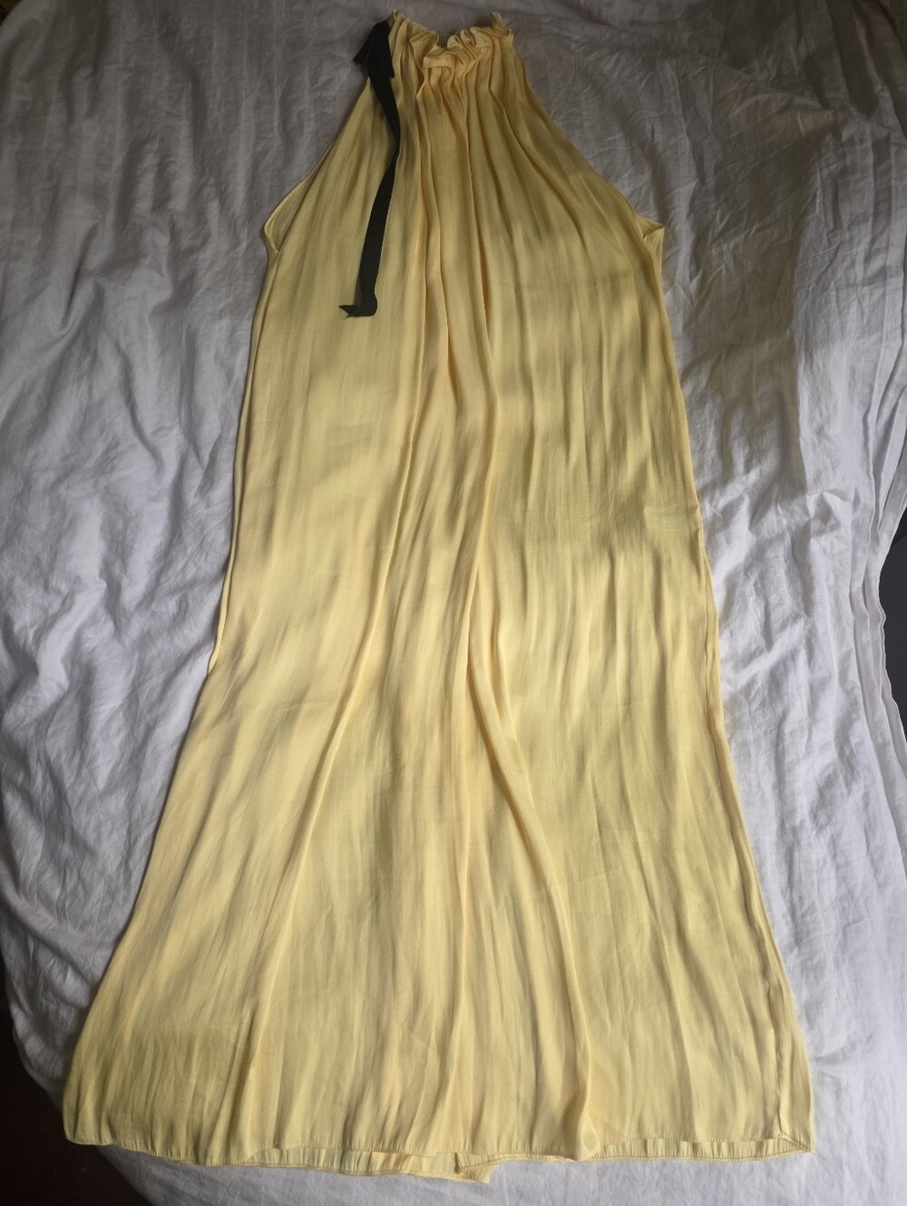 ZARA SATIN EFFECT HALTER DRESS ZW COLLECTION yellow Bnwt - Picture 8 of 16